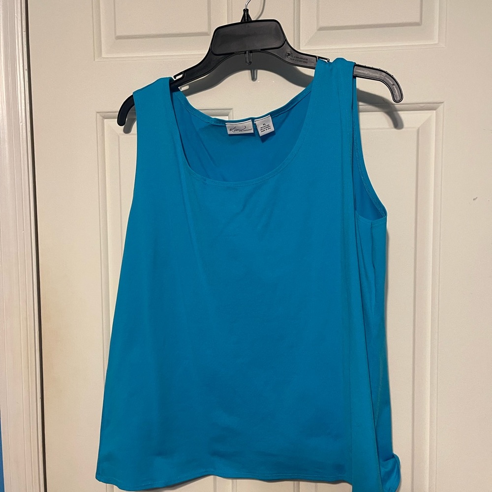 Kim Rogers Blouse Women XL Blue Sleeveless Shirt